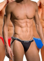 Papi 3-Pack Rib Jockstrap - Black-Red-Turquoise