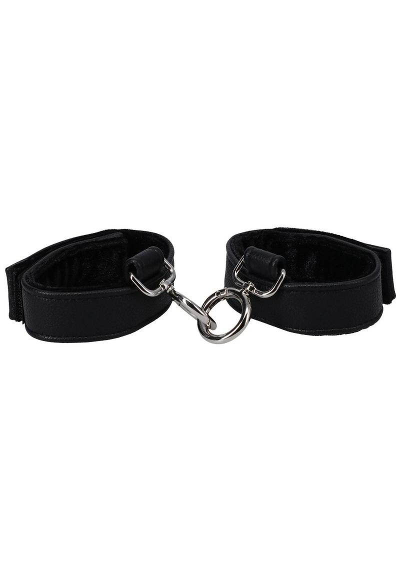 In a Bag Vegan Leather Handcuffs - Black