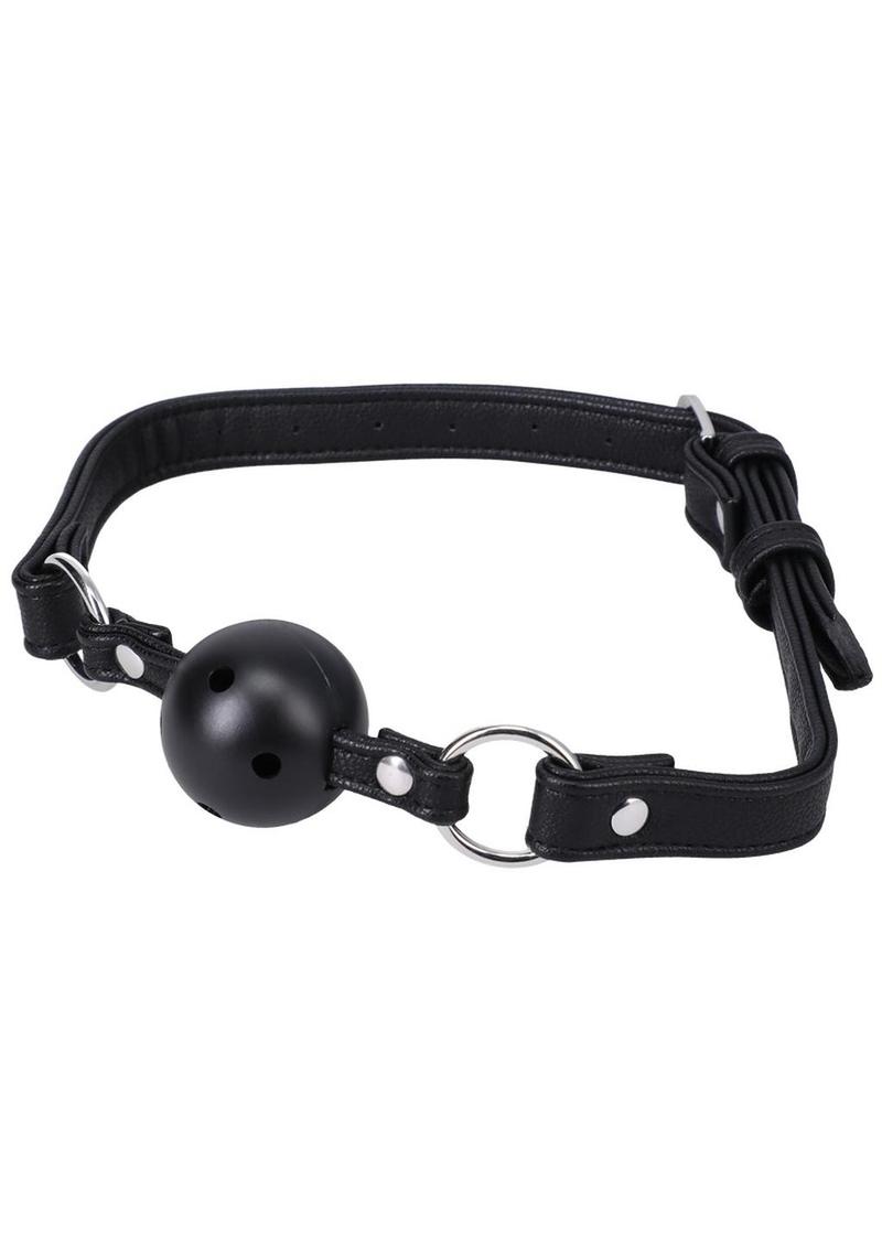 In a Bag Vegan Leather Ball Gag - Black