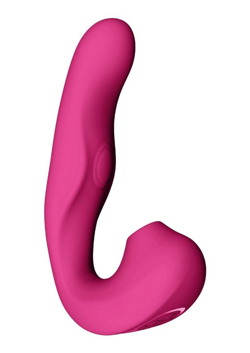 Vive Zaki Air Wave Pulse Wave & G-Spot Rechargeable Silicone Vibrator - Pink