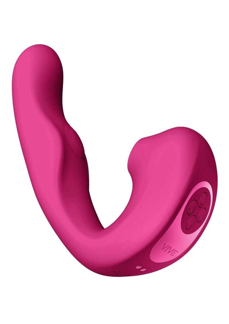 Vive Zaki Air Wave Pulse Wave & G-Spot Rechargeable Silicone Vibrator - Pink