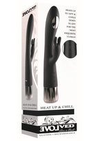 Heat Up & Chill Rechargeable Silicone Heating and Cooling G-Spot Dual Stim Vibrator - Black