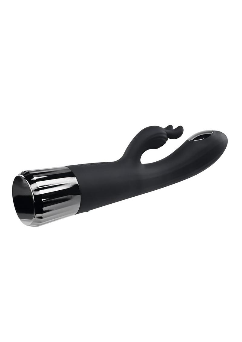 Heat Up & Chill Rechargeable Silicone Heating and Cooling G-Spot Dual Stim Vibrator - Black