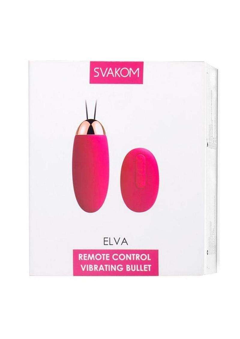 Svakom Elva Bullet Vibrator with Remote Control - Plum Red/Gold