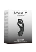 Svakom Benedict Silicone Rechargeable Double Ring Perinium Stimulator Cock Ring - Black