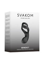Svakom Benedict Silicone Rechargeable Double Ring Perinium Stimulator Cock Ring - Black
