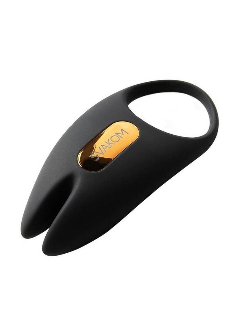Svakom Winni 2 Silicone App Compatible Cock Ring with Remote Control - Black/Gold