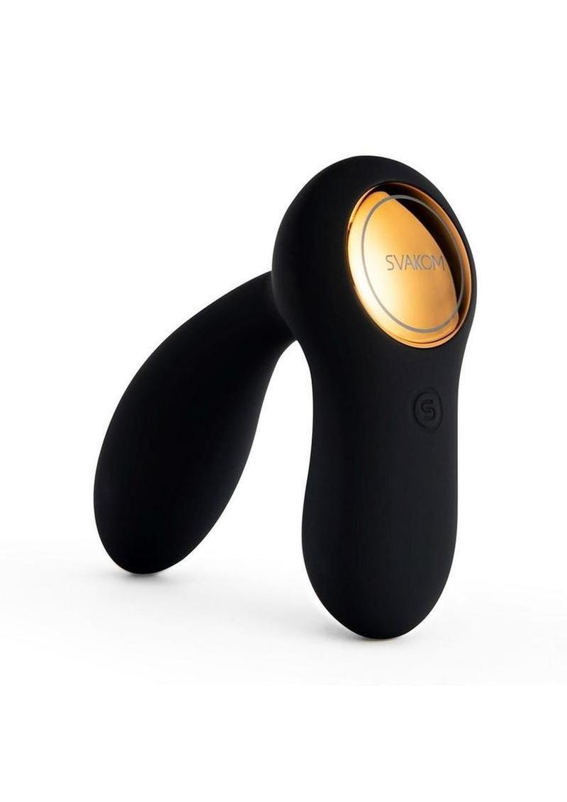Svakom Vick Neo Silicone Prostate Massager - Black/Gold