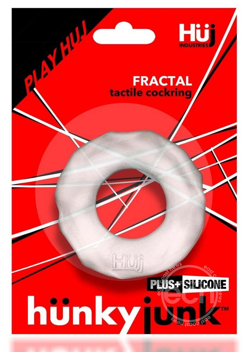Hunkyjunk Fractal Tactile Cockring - Clear Ice
