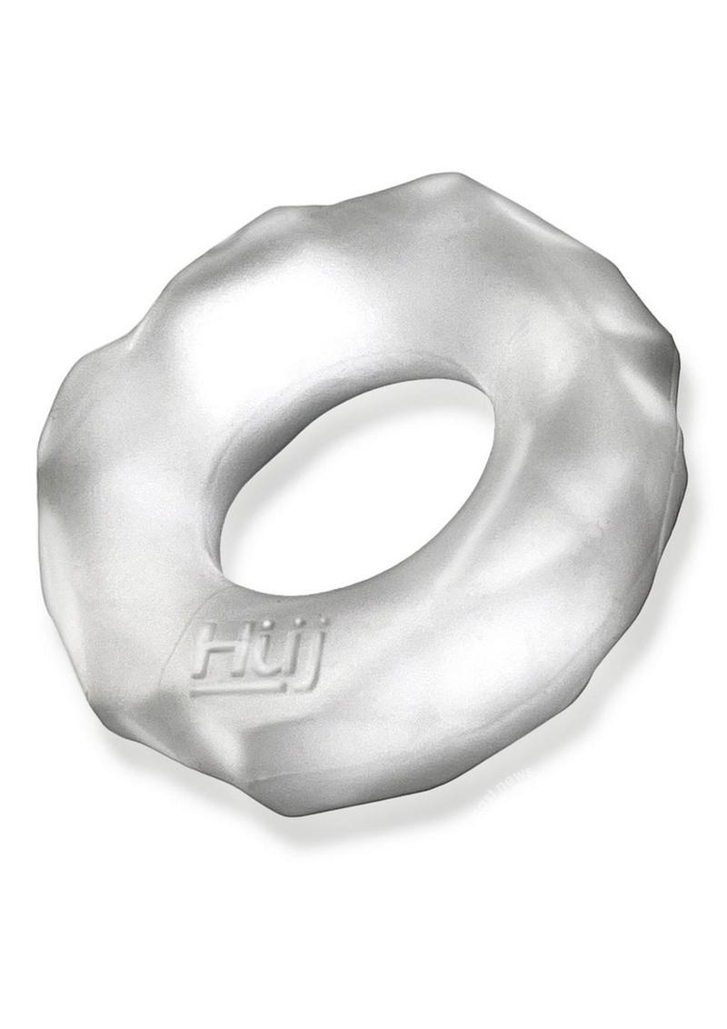 Hunkyjunk Fractal Tactile Cockring - Clear Ice