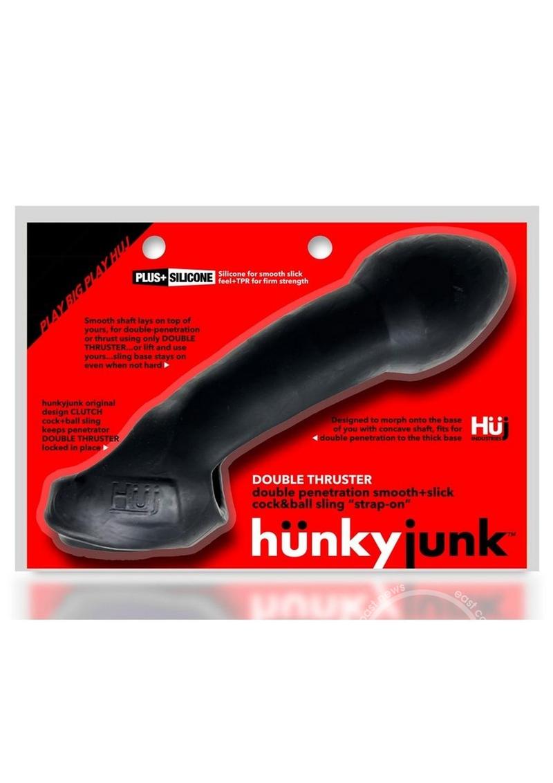 Hunkyjunk Double Thruster Double Penetrator Sling - Tar Ice Black