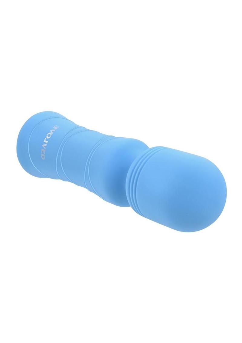 Out of The Blue Rechargeable Silicone Wand Vibrator - Blue
