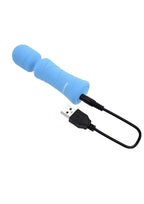 Out of The Blue Rechargeable Silicone Wand Vibrator - Blue