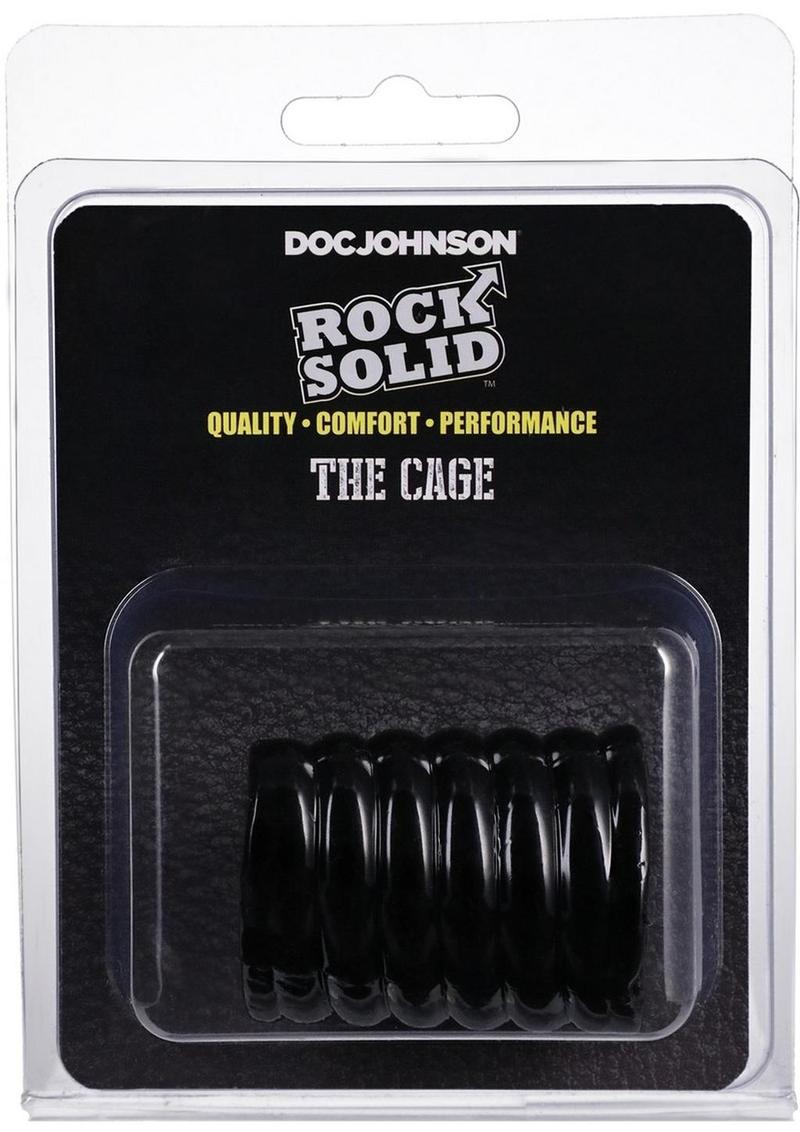 Rock Solid The Cage Textured Cock Cage - Black