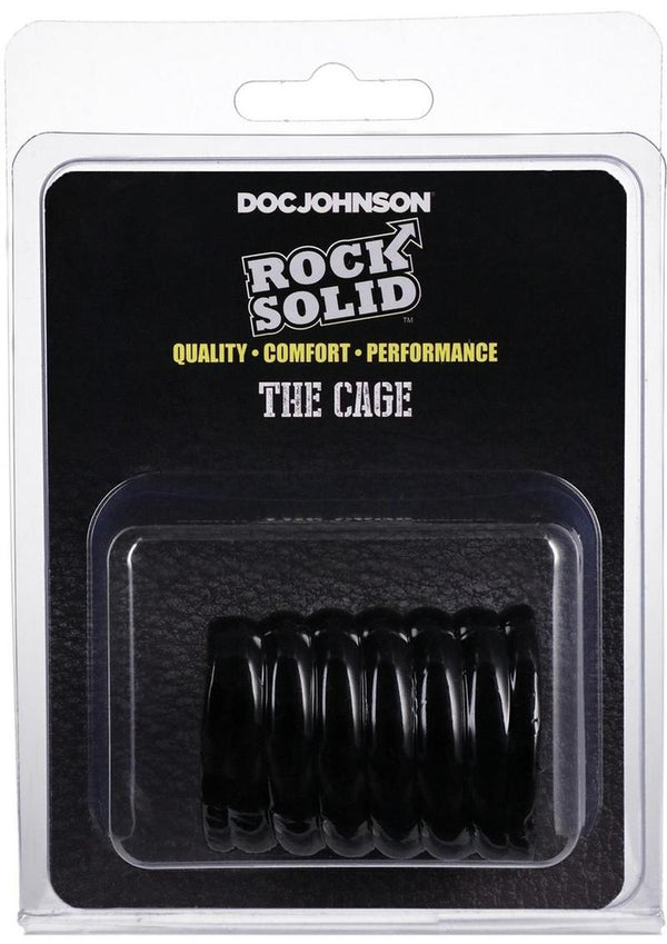 Rock Solid The Cage Textured Cock Cage - Black