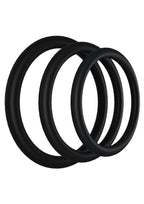 Rock Solid Tri-Pack Rubber Gasket Cock Ring - Black