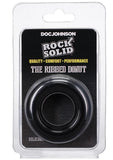 Rock Solid Ribbed Donut Silicone Cock Ring - Black