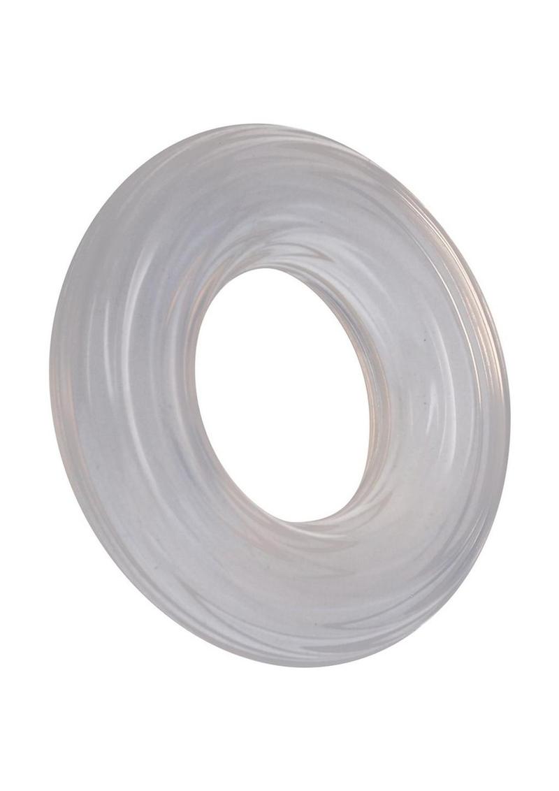 Rock Solid Ribbed Donut Silicone Cock Ring - Clear