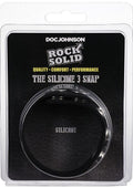 Rock Solid The Silicone 5 Snap Adjustable Cock Ring - Black