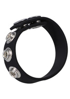 Rock Solid The Silicone 5 Snap Adjustable Cock Ring - Black