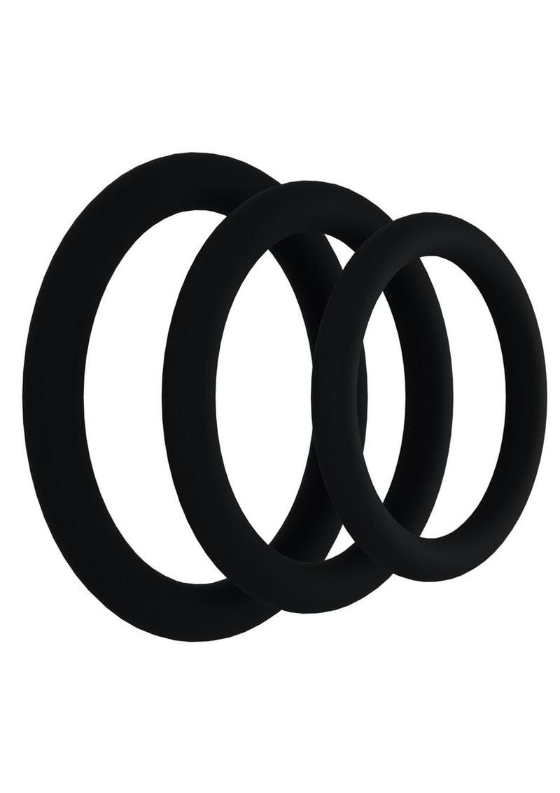 Rock Solid Tri-Pack Silicone Gasket Cock Ring - Black