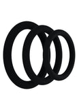 Rock Solid Tri-Pack Silicone Gasket Cock Ring - Black