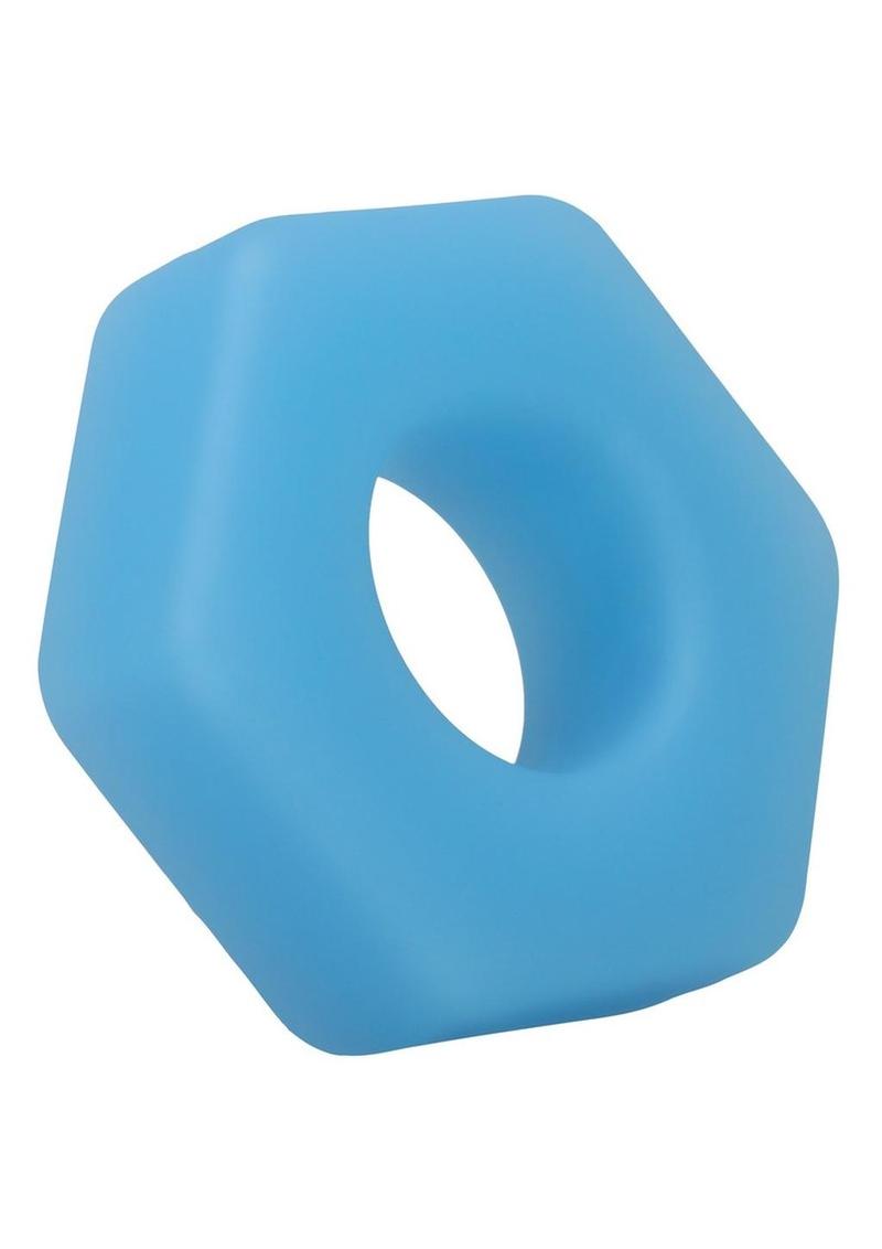 Rock Solid The Cog Silicone Cock Ring - Blue
