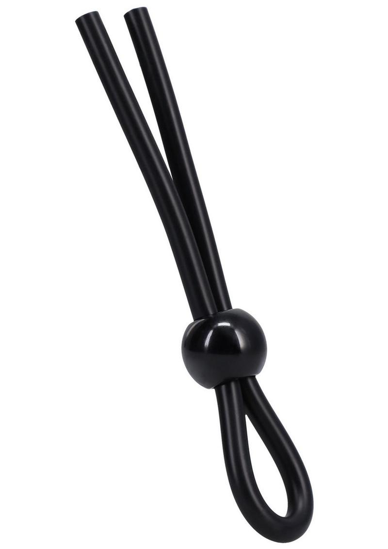 Rock Solid The Lasso Single Lock Adjustable Silicone Cock Tie - Black
