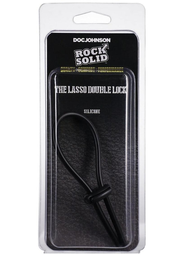 Rock Solid The Lasso Double Lock Adjustable Silicone Cock Tie - Black