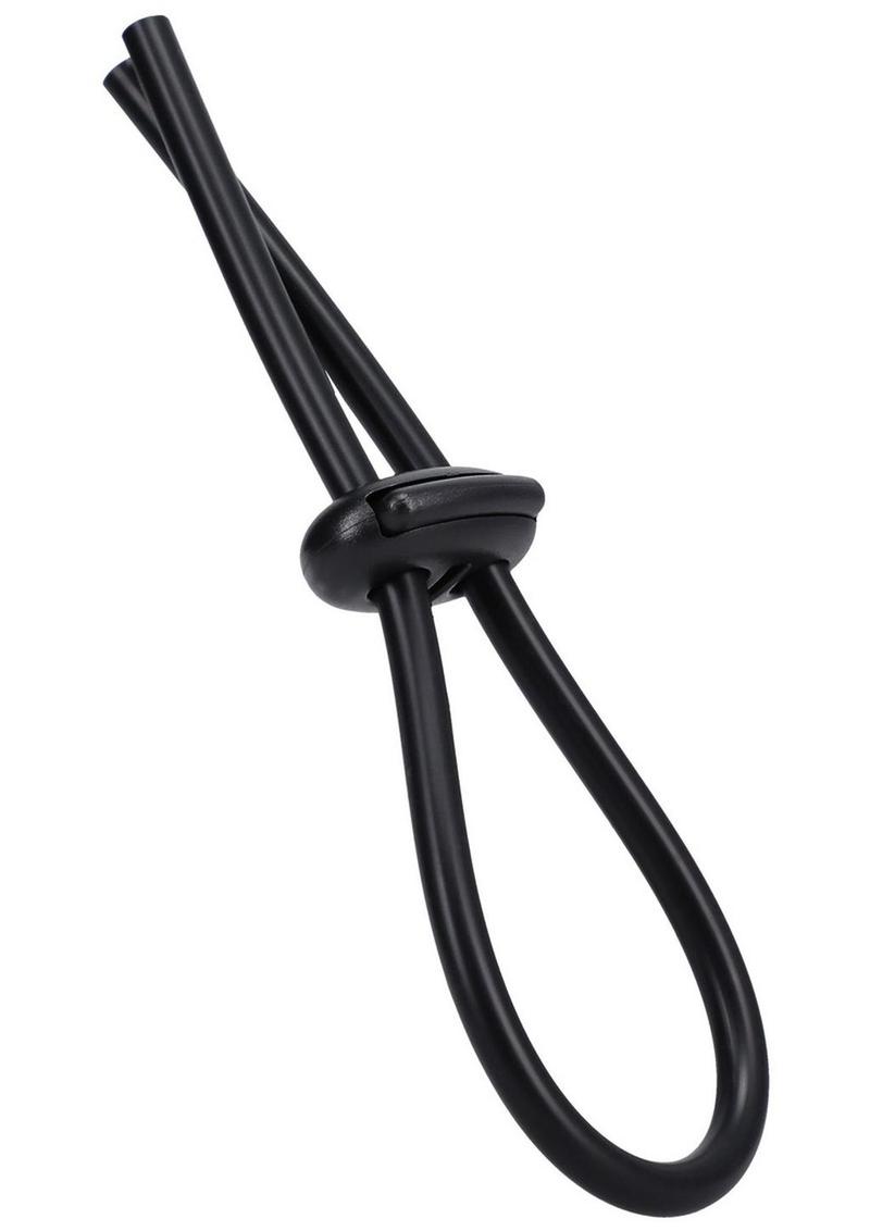 Rock Solid The Lasso Double Lock Adjustable Silicone Cock Tie - Black