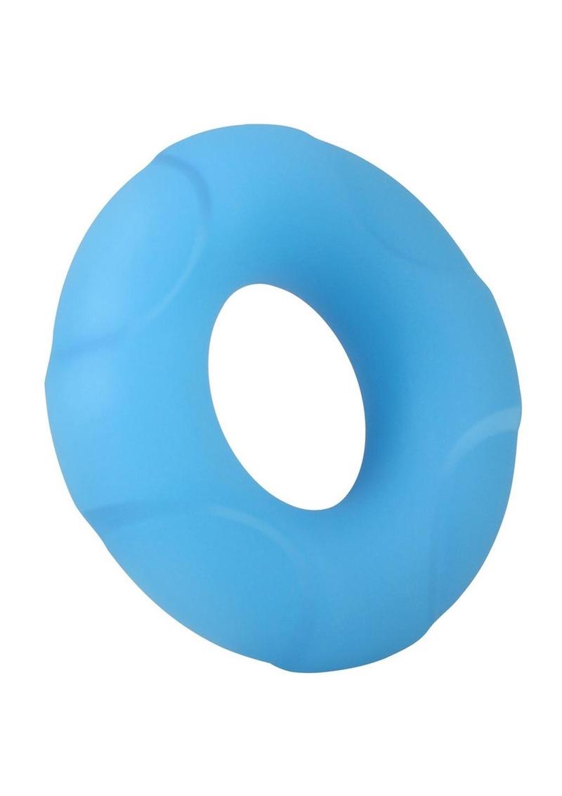 Rock Solid Lifesaver Glow in the Dark Silicone Cock Ring - Blue