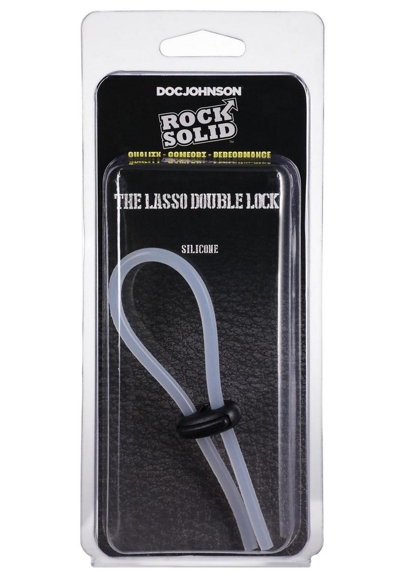 Rock Solid The Lasso Double Lock Adjustable Silicone Cock Tie - Black