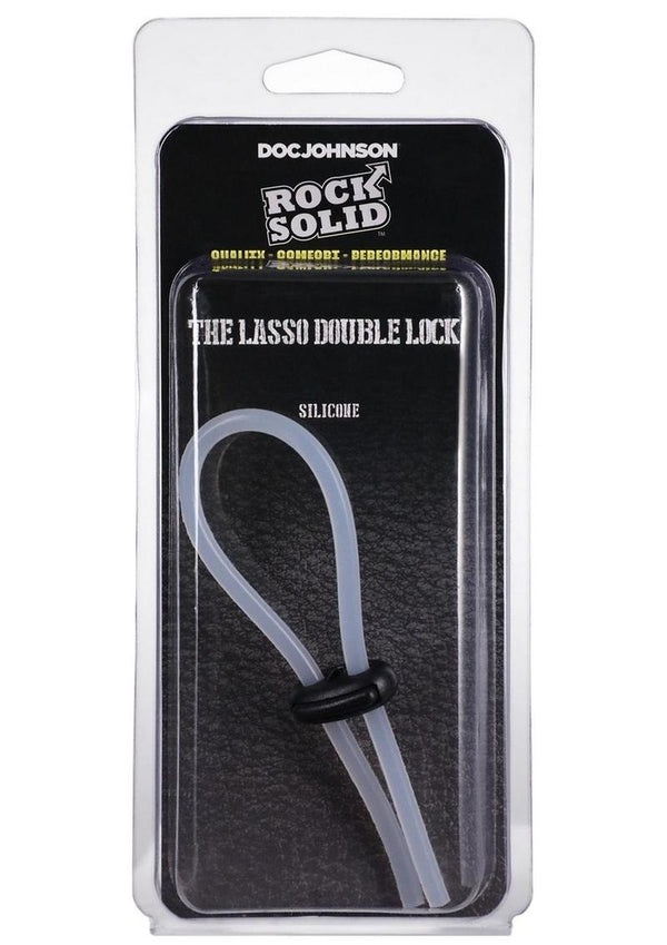 Rock Solid The Lasso Double Lock Adjustable Silicone Cock Tie - Black