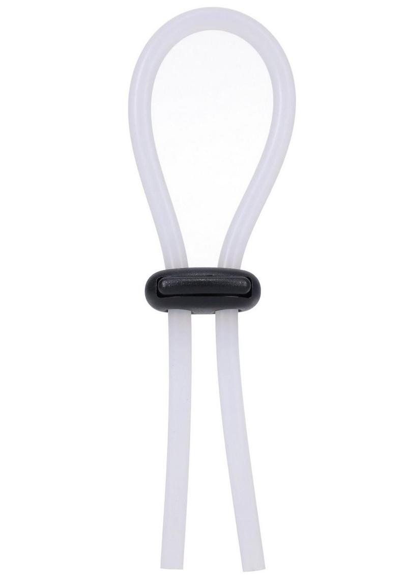 Rock Solid The Lasso Double Lock Adjustable Silicone Cock Tie - Black