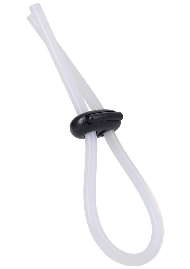 Rock Solid The Lasso Double Lock Adjustable Silicone Cock Tie - Black