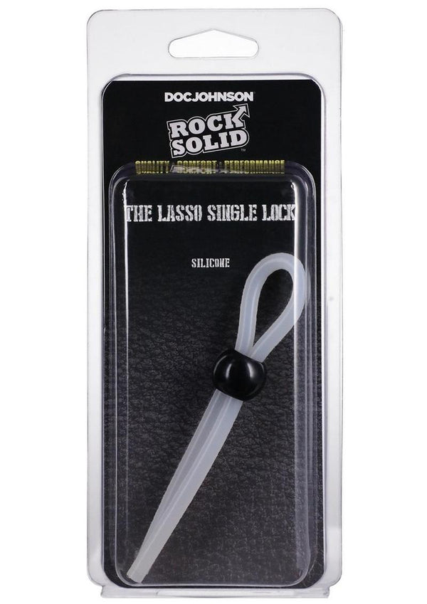 Rock Solid The Lasso Single Lock Adjustable Silicone Cock Tie - Black