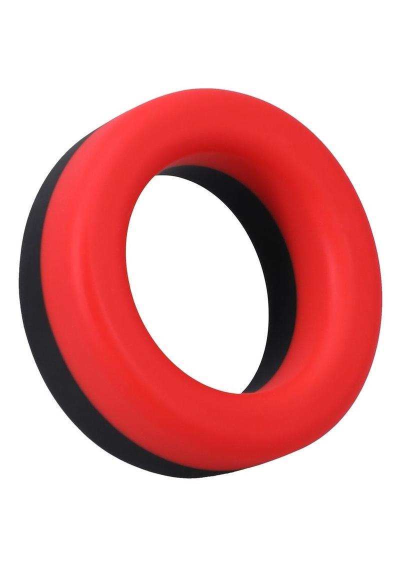 Rock Solid The Big O Silicone Cock Ring - Red/Black