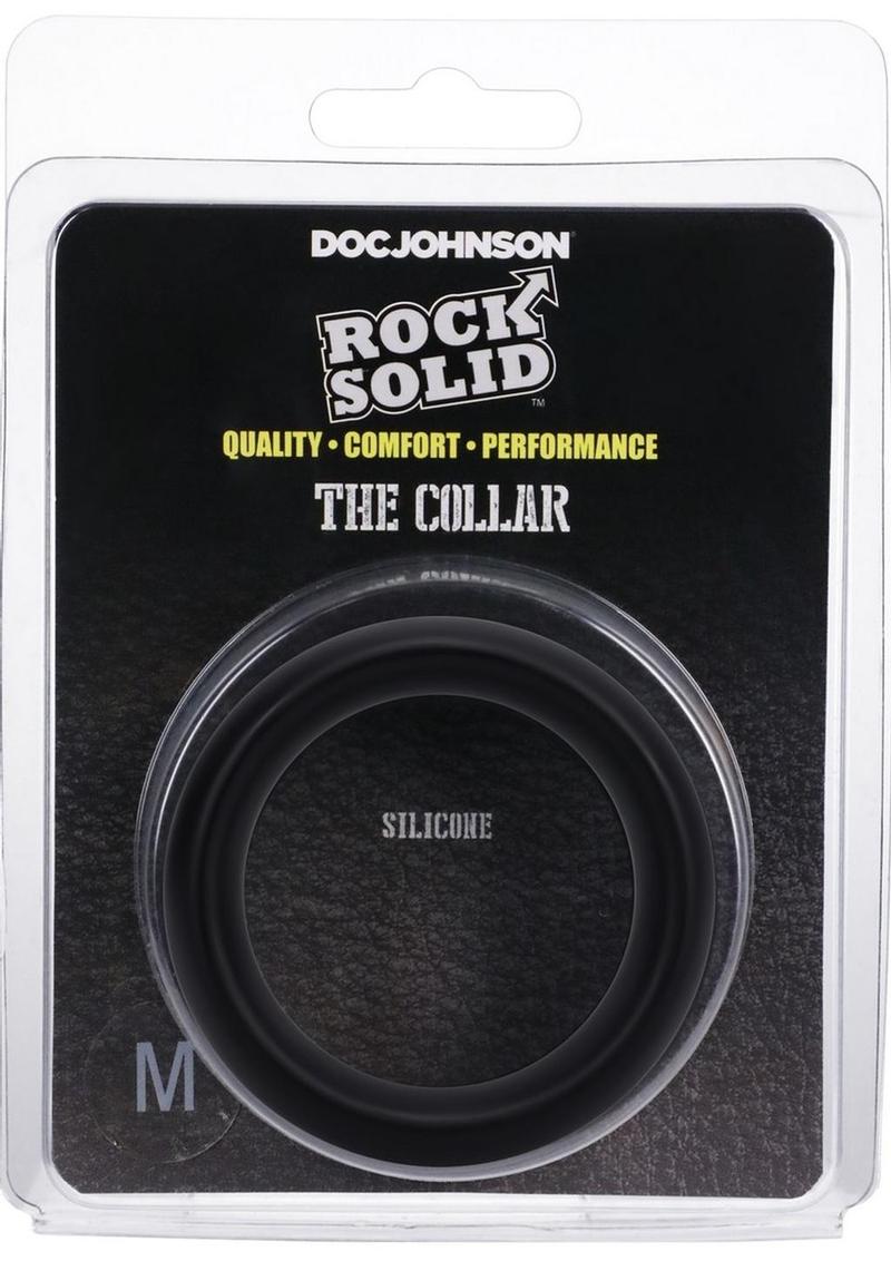 Rock Solid The Silicone Collar Cock Ring - Medium - Black