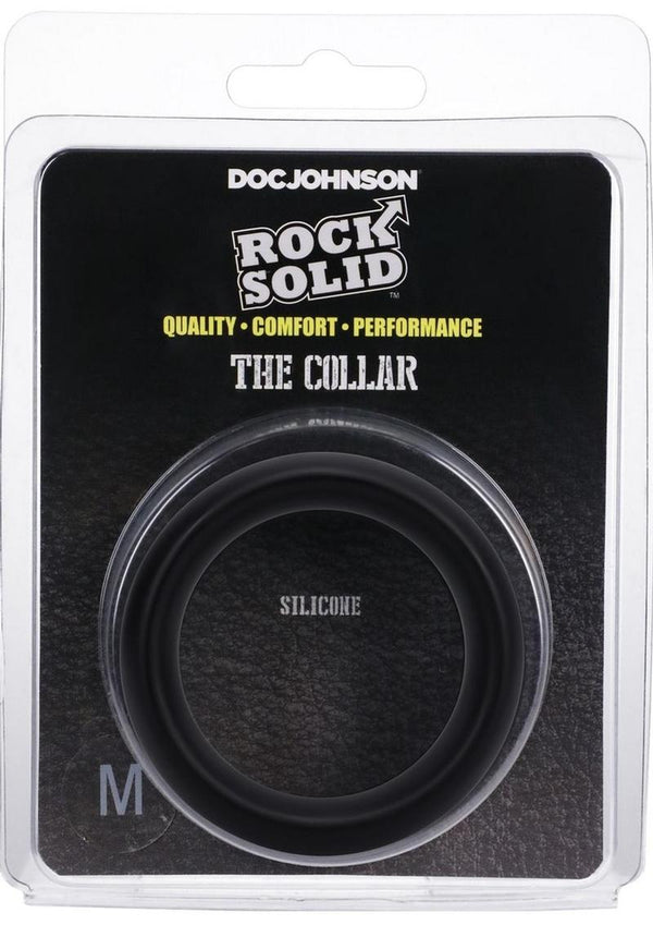 Rock Solid The Silicone Collar Cock Ring - Medium - Black