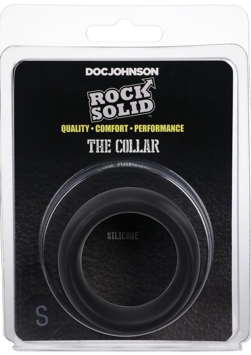Rock Solid The Silicone Collar Cock Ring - Small - Black