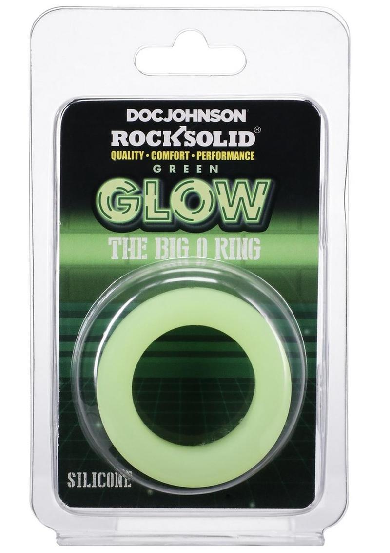 Rock Solid The Big O Glow in the Dark Silicone Cock Ring - Green