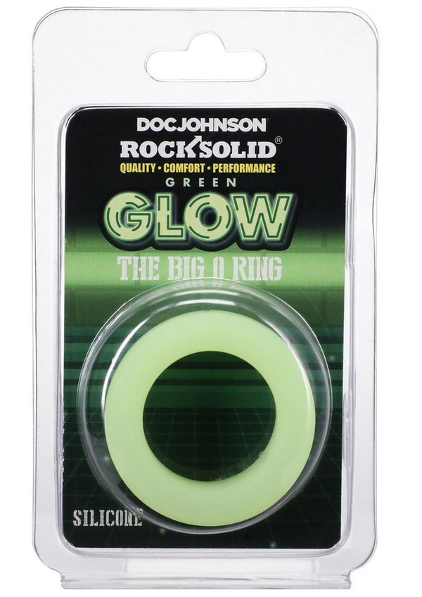 Rock Solid The Big O Glow in the Dark Silicone Cock Ring - Green
