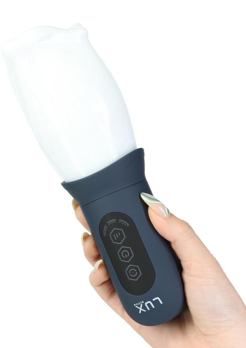 LUX Active First Class Rechargeable Rotating Masturbator Cup - Navy/White