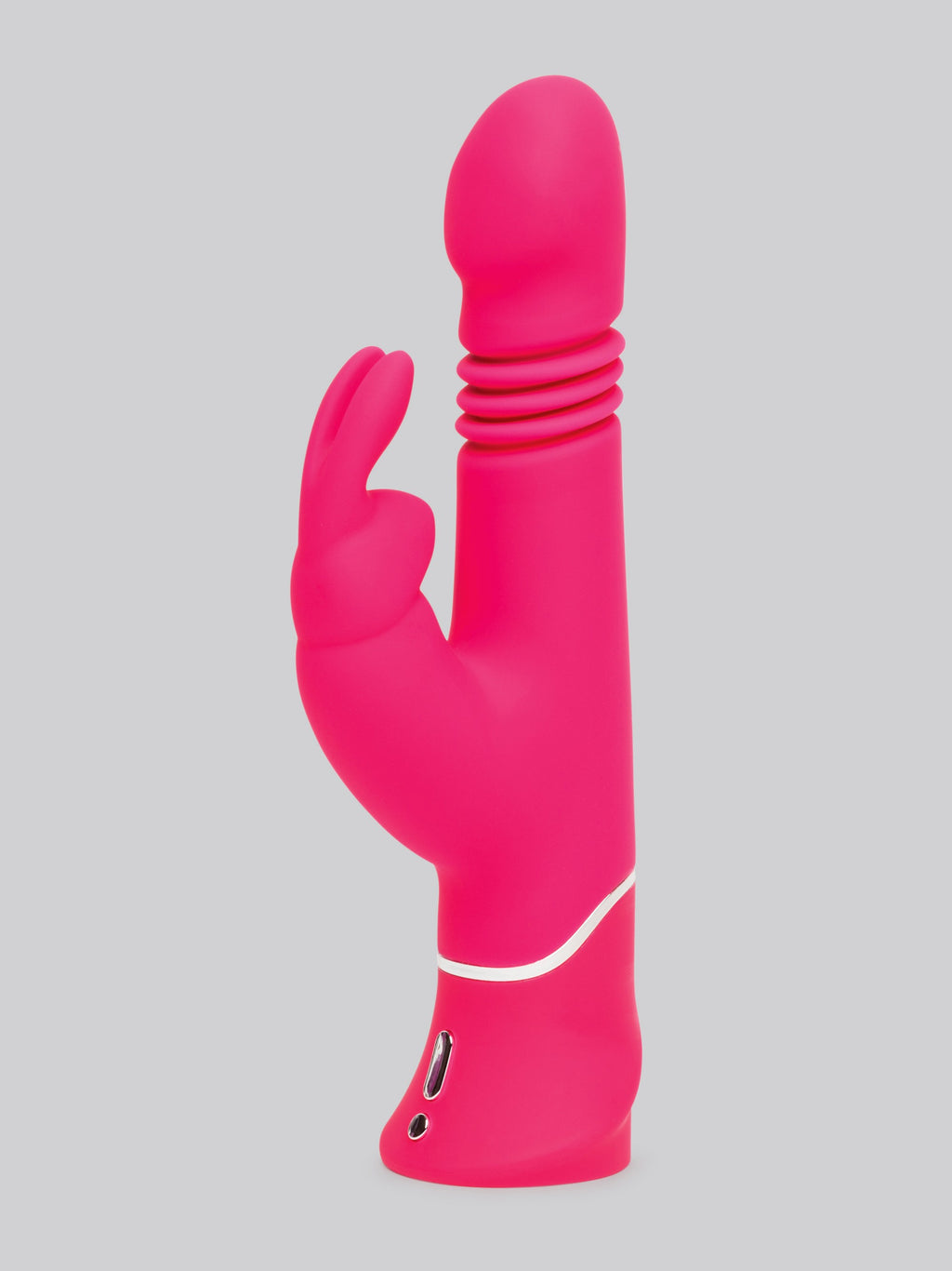Happy Rabbit Thrusting Realistic Silicone Rabbit Vibrator - Pink