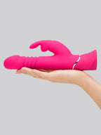 Happy Rabbit Thrusting Realistic Silicone Rabbit Vibrator - Pink