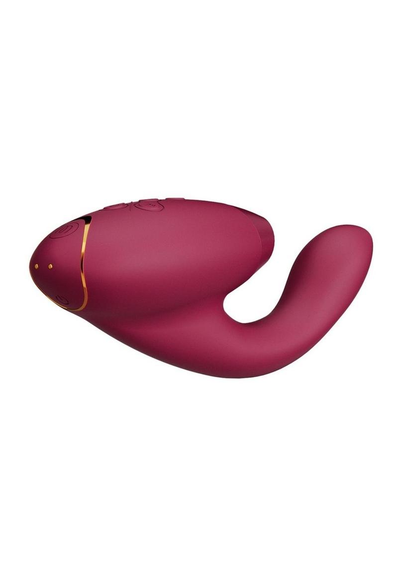 Womanizer Duo 2 Silicone Rechargeable Clitoral and G-Spot Stimulator - Bordeaux