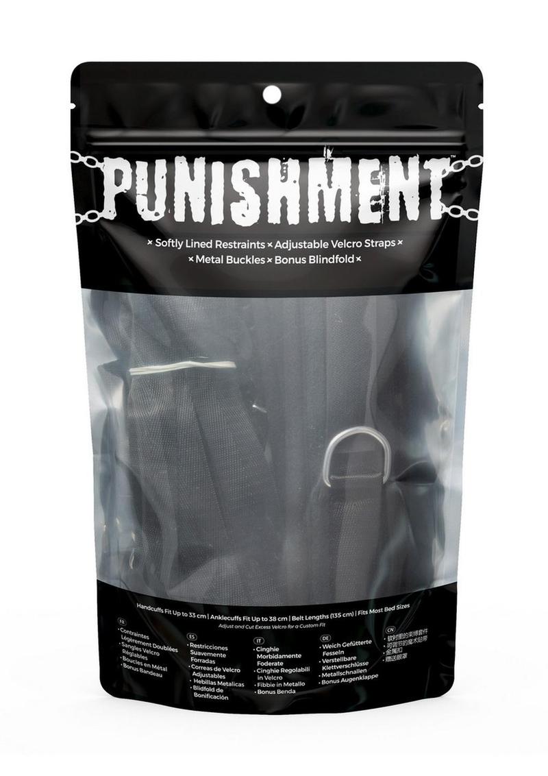 Punishment Bed Restraints (5 Piece Set) - Black