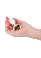 Crystal Desires Rainbow Gem Glass Anal Plugs - Small