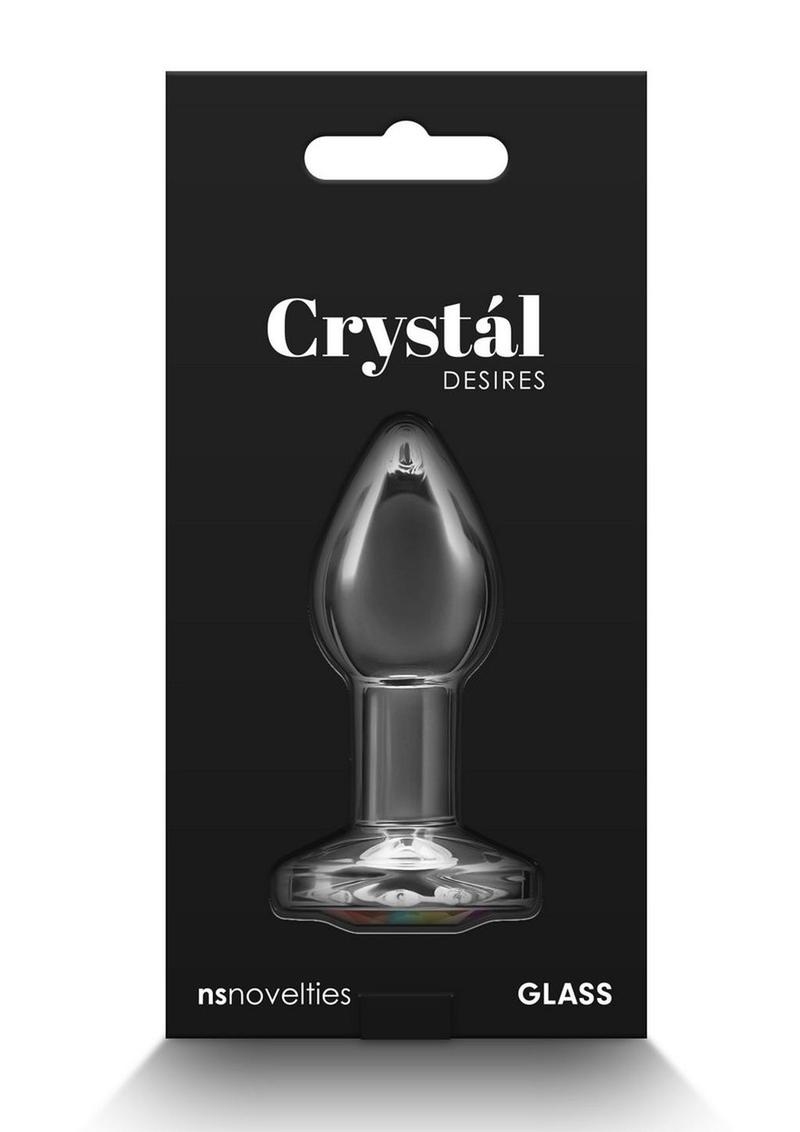 Crystal Desires Rainbow Gem Glass Anal Plugs - Small
