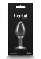 Crystal Desires Red Heart Glass Anal Plugs - Medium